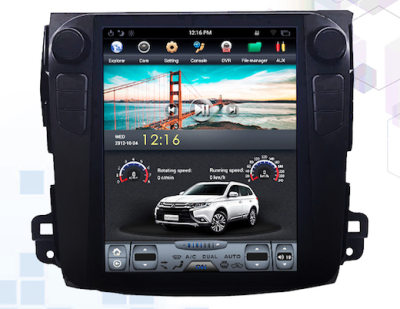 Autoradio GPS TV DVB-T TNT Bluetooth Android 3G 4G WIFI Style Tesla Vertical Mitsubishi Outlander 2006-2012