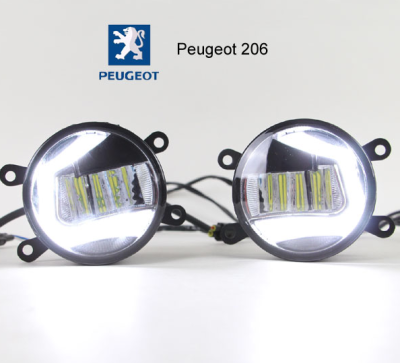 Feux antibrouillard LED + DRL lumière feux de jour LED Peugeot 206