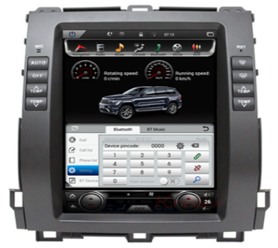 Car DVD Player GPS TV DVB-T Bluetooth Android 3G 4G WIFI Style Tesla Vertical Toyota Prado 120 2002-2009