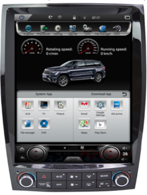 Car DVD Player GPS TV DVB-T Bluetooth Android 3G 4G WIFI Style Tesla Vertical Infiniti QX50 2010-2015