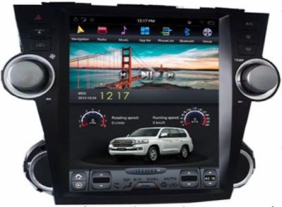 Car DVD Player GPS TV DVB-T Bluetooth Android 3G 4G WIFI Style Tesla Vertical Toyota Highlander 2009-2013